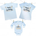 Obiteljski set (bodije s dugim rukavom) Happy birthday
