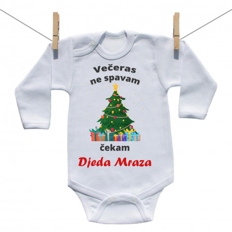 Bodije s dugim rukavom Večeras ne spavam, čekam Djeda Mraza