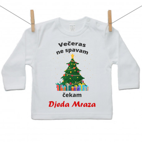 Majica s dugim rukavom Večeras ne spavam, čekam Djeda Mraza Majica s dugim rukavom Večeras ne spavam, čekam Djeda Mraza