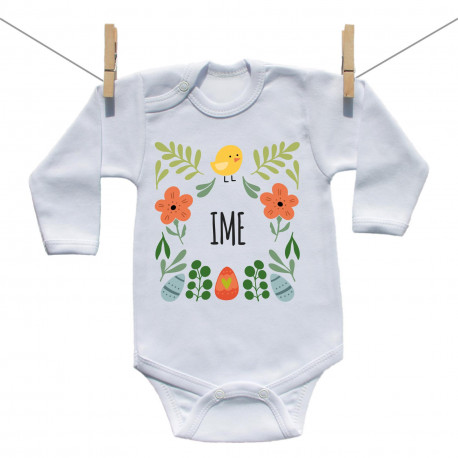 Bodije s dugim rukavom Proljeće s imenom djeteta