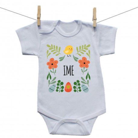 Bodije s kratkim rukavom Proljeće s imenom djeteta