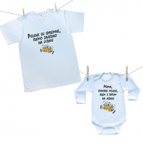 Obiteljski set (bodije s dugim rukavom) S tatom na jednu