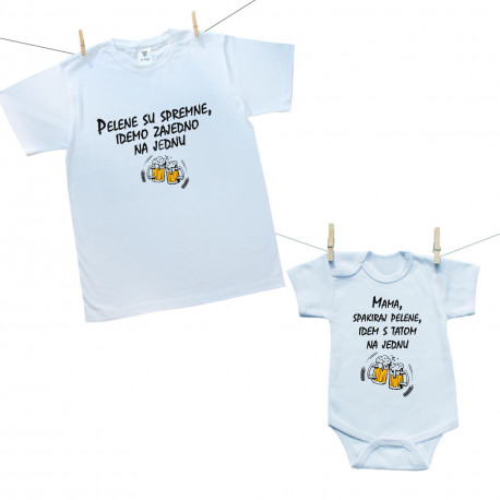 Obiteljski set (bodije s kratkim rukavom) S tatom na jednu
