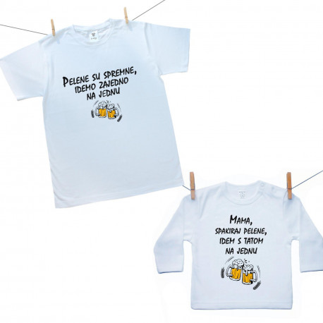 Obiteljski set (majica s dugim rukavom) S tatom na jednu