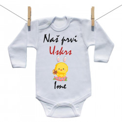 Bodije s dugim rukavom Naš prvi Uskrs s imenom - Djevojčica