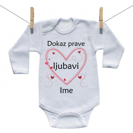 Bodije s dugim rukavom Dokaz prave ljubavi s imenom