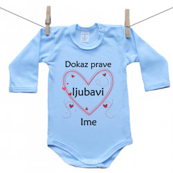 Plave bodije s dugim rukavom Dokaz prave ljubavi s imenom