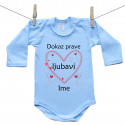 Plave bodije s dugim rukavom Dokaz prave ljubavi s imenom