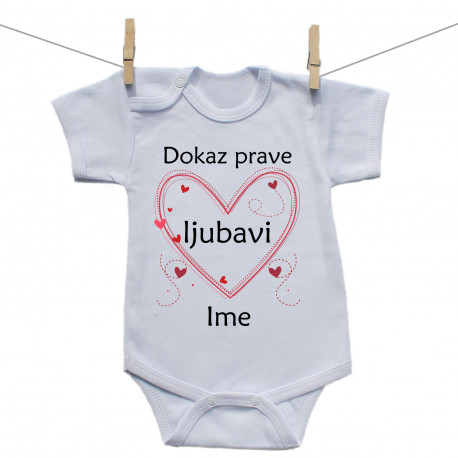 Bodije s kratkim rukavom Dokaz prave ljubavi s imenom