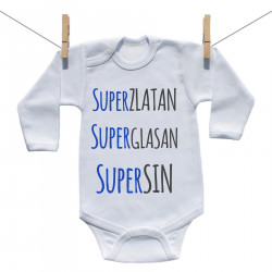 Bodije s dugim rukavom Super zlatan, super glasan, super sin