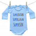 Plave bodije s dugim rukavom Super zlatan, super glasan, super sin