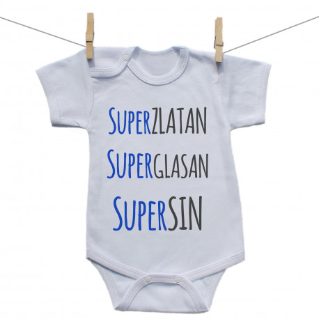 Bodije s kratkim rukavom Super zlatan, super glasan, super sin