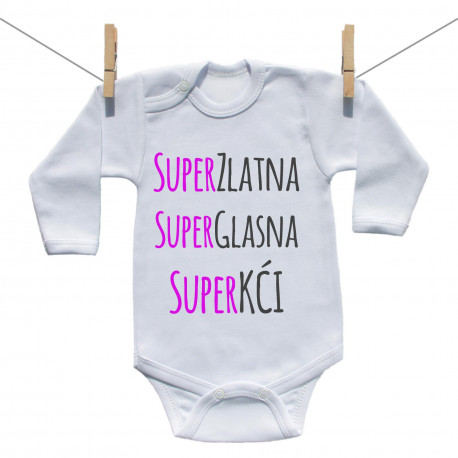 Bodije s dugim rukavom Super zlatna, super glasna, super kći