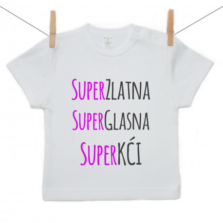 Majica s kratkim rukavom Super zlatna, super glasna, super kći