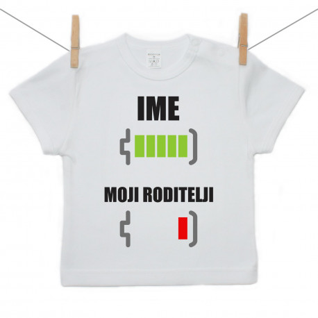 Majica s kratkim rukavom Baterija napunjena s imenom Majica s kratkim rukavom Baterija napunjena s imenom