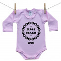 Roze bodije s dugim rukavom Mali biker