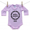 Roze bodije s dugim rukavom Mali biker