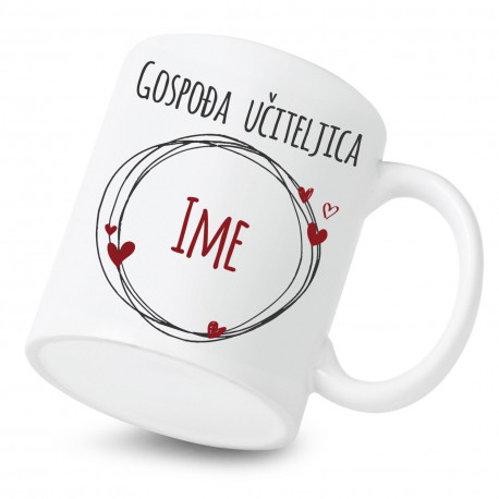Keramička šalica Gospođa učiteljica s imenom po želji