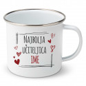 Emajlirana šalica Najbolja učiteljica s imenom