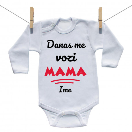 Bodije s dugim rukavom Danas me vozi mama Bodije s dugim rukavom Danas me vozi mama