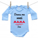 Plave bodije s dugim rukavom Danas me vozi mama