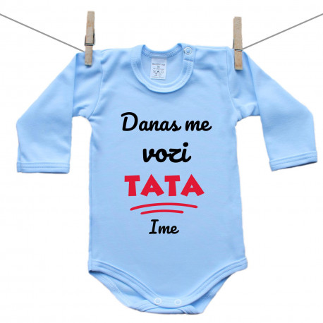 Plave bodije s dugim rukavom Danas me vozi tata
