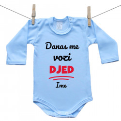 Plave bodije s dugim rukavom Danas me vozi djed
