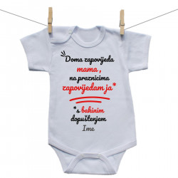 Bodije s kratkim rukavom Doma zapovijeda mama, na praznicima zapovijedam ja