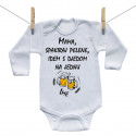 Bodije s dugim rukavom Mama, spakiraj pelene, idem s djedom na jednu