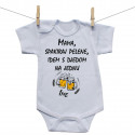 Bodije s kratkim rukavom Mama, spakiraj pelene, idem s djedom na jednu