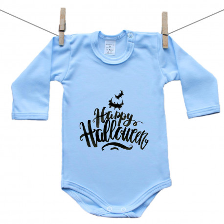 Plave bodije s dugim rukavom Happy Halloween