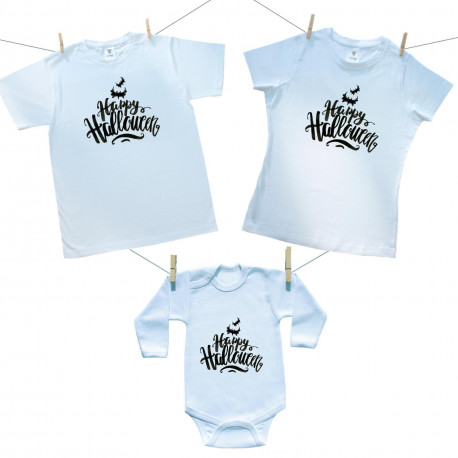 Obiteljski set (bodije s dugim rukavom) Happy Halloween