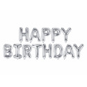Folijski balon Happy Birthday, 340x35cm, srebrni