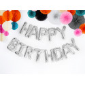 Folijski balon Happy Birthday, 340x35cm, srebrni