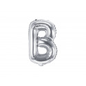 Folijski balon slovo B, 35cm, srebrni