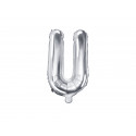 Folijski balon slovo U, 35 cm, srebrni
