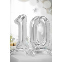 Stojeći folija balon Broj 1 70cm, srebrni