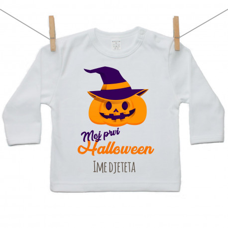 Majica s dugim rukavom Moja prva Halloween bundeva Majica s dugim rukavom Moja prva Halloween bundeva