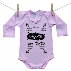 Roze bodije s dugim rukavom Upute za tatu