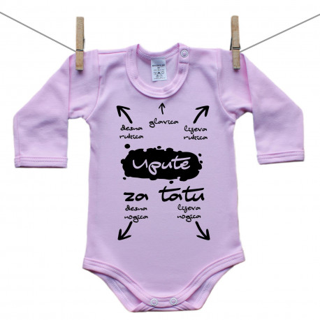 Roze bodije s dugim rukavom Upute za tatu