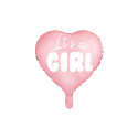 Folijski balon Srce - It's a girl, 45cm, svijetlo rozi