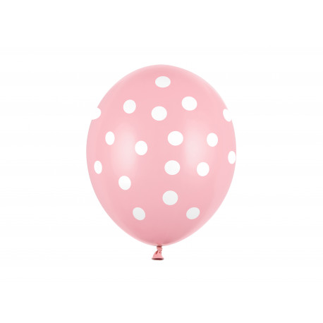 Baloni 30cm, Točkice, Pastelno Baby Pink
