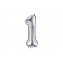 Folija balon Broj 1, 35 cm, srebrni