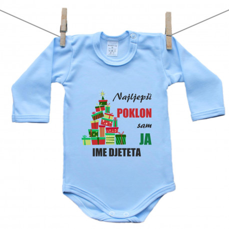Plave bodije s dugim rukavom Najljepši poklon sam ja