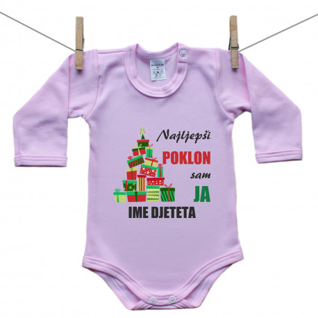 Roze bodije s dugim rukavom Najljepši poklon sam ja