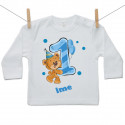 Majica s dugim rukavom Imam 1 godinu s medvjedićem za dječake