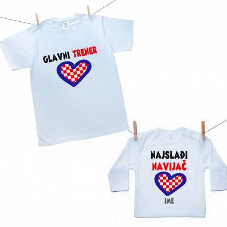 Obiteljski set (majica s dugim rukavom) Glavni trener i njegov najslađi navijač