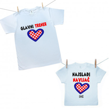 Obiteljski set (majica s kratkim rukavom) Glavni trener i njegov najslađi navijač