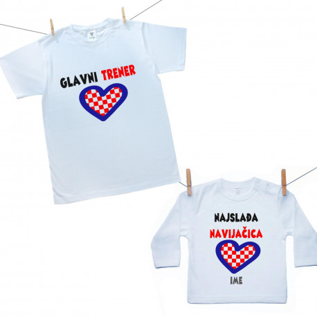 Obiteljski set (majica s dugim rukavom) Glavni trener i njegova najslađa navijačica