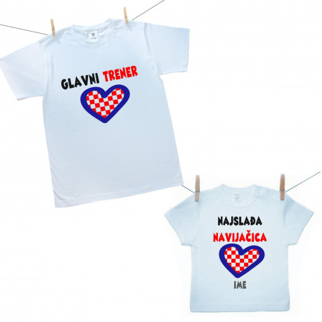Obiteljski set (majica s kratkim rukavom) Glavni trener i njegova najslađa navijačica
